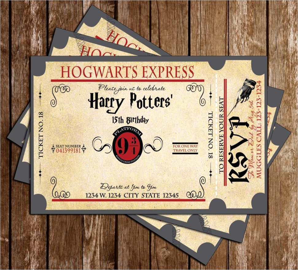 harry potter hogwarts express birthday party invitation