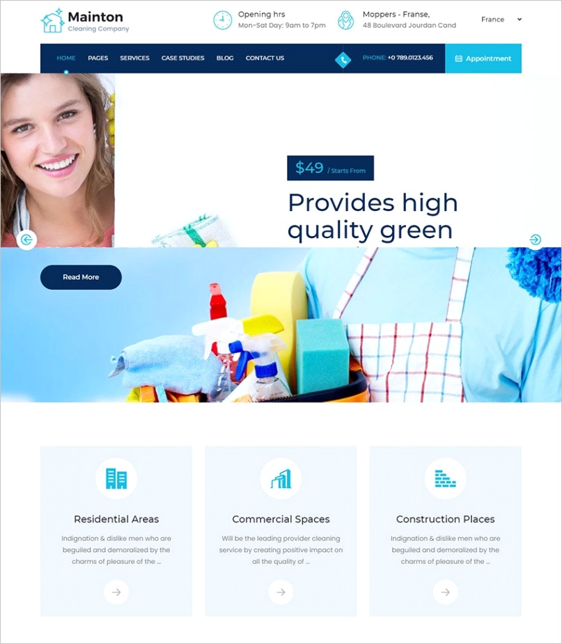 top cleaning services pany themes to cms