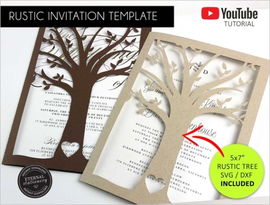 rustic wedding invitation template bo