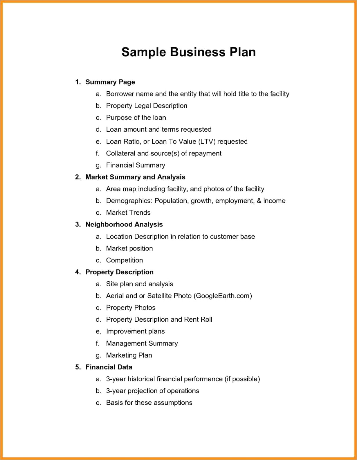 what is business plan sample