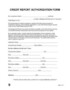 Credit Report Authorization Form Free Templates