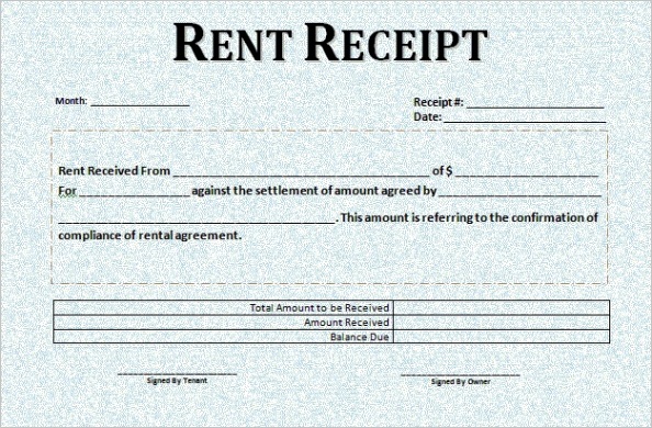 rental receipt template word