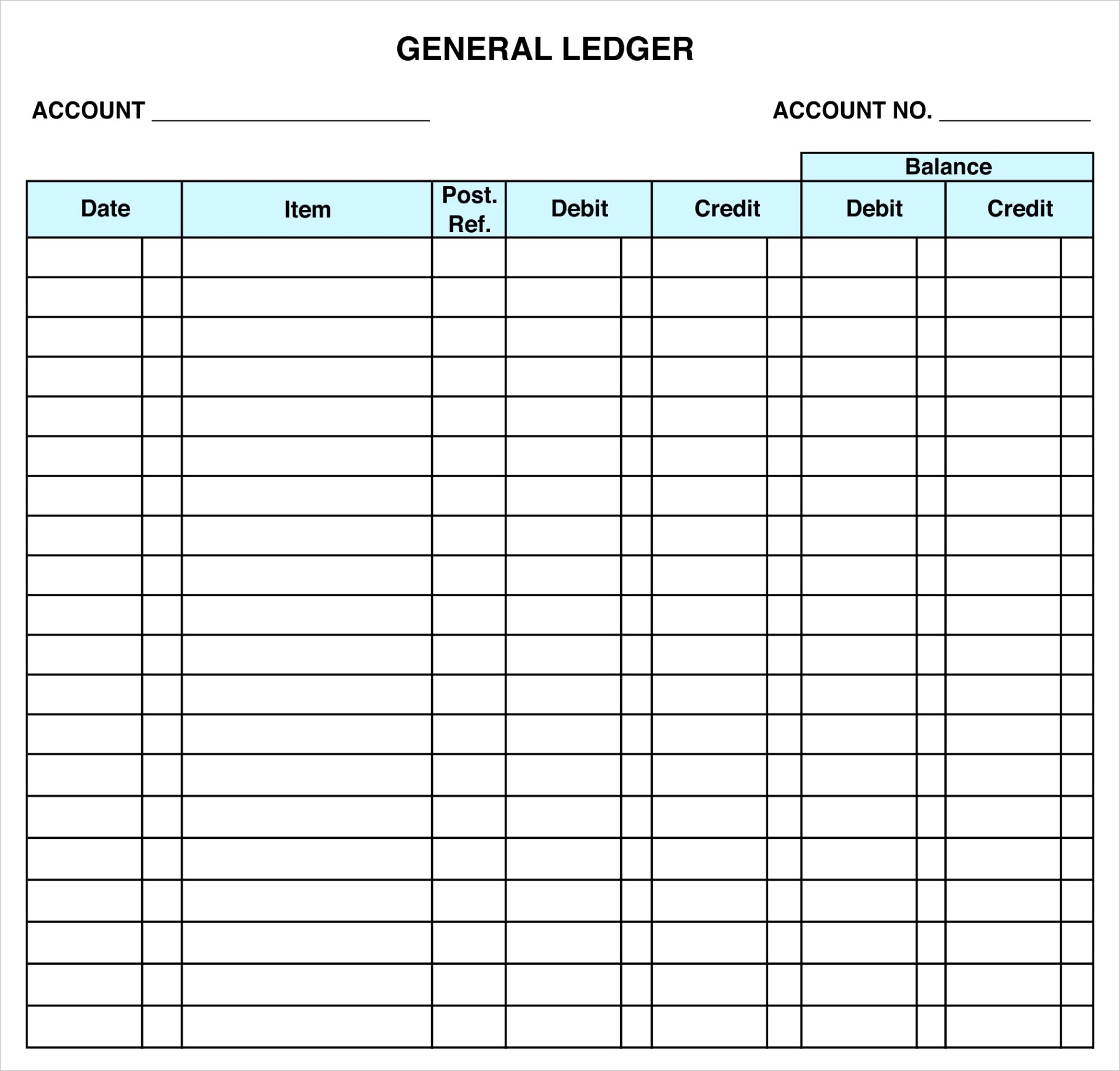 post free printable ledger balance sheet