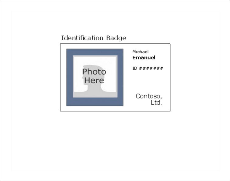 photo id badge template