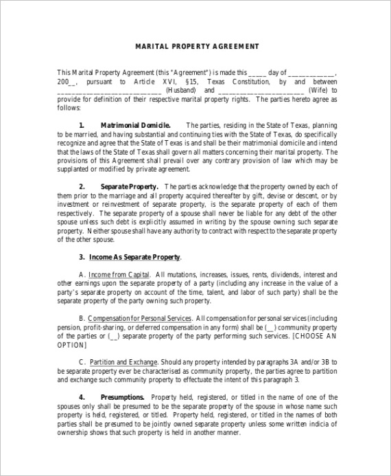 property agreement form sampleml